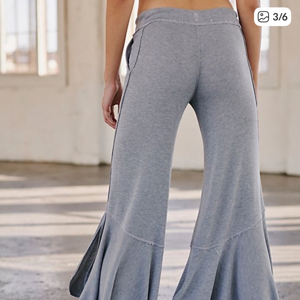 Free People Movement Sweet Flow Ruffle Pant Gray - Picture 5 of 11